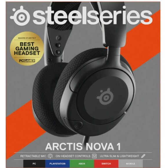 SteelSeries Arctis Nova 1 Black Wired Gaming Headset In Sealed Box - Picture 1 of 6